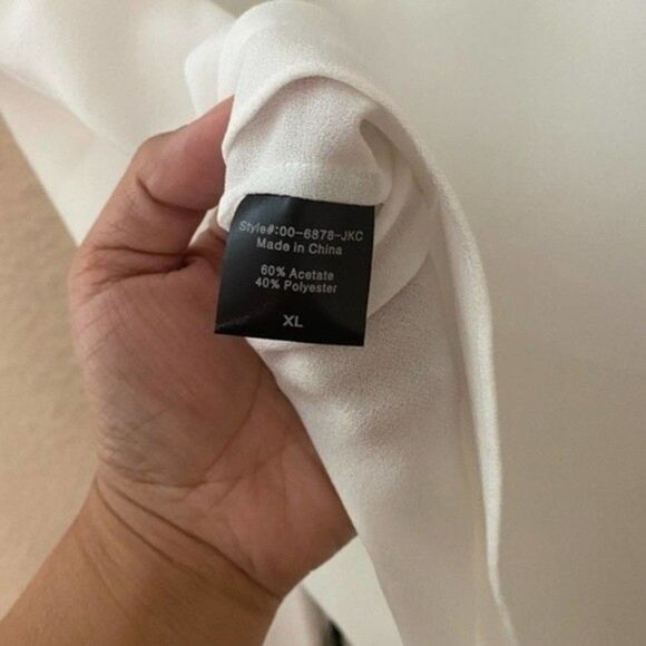 Jenni Kayne Crepe T-shirt Blouse Ivory - Picture 5 of 7